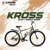Kross K 2.0 27.5T MTB Cycle | Steel Frame | Single Speed | Army Green |