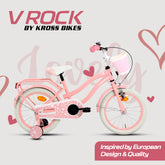 V Rock 16T Lovely Pink Kids Bicycle with Basket, Carrier & Training Wheels