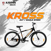 Kross K 2.0 24T Single Speed Kids Bicycle – Steel Frame, V-Brakes, 24x2.40 Tyres, Black