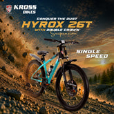 Kross Hyrox 26T Mountain Bike with 26×2.40 Tyres, Front Suspension & Dual Disc Brakes