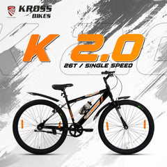 Kross K 2.0 26T MTB Bike – Black, Single Speed, Steel Frame