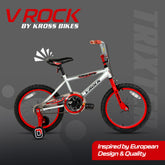 V Rock Trixter 18T Silver-Red Kids Bike, Steel Frame, Coaster Hub 18″ (Single Speed, Multicolor, Rigid)