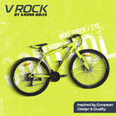 V-Rock Control 28T Hybrid Bike | 21 Speed | Dual Disc Brake | Alloy Double Wall Rim | Yellow