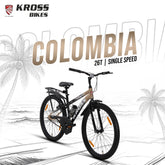 Kross Colombia 26T IBC V-Brake Single Speed Bicycle with Mudguard & Bottle Cage (Gold/Black)