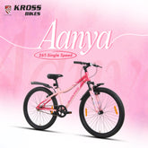 Kross Aanya 26T Single Speed MTB Cycle with Suspension Fork, Alloy Rims & 26x2.40 Tires (Pink)
