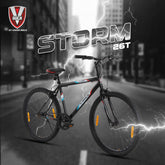 V Rock Storm 26T, Single Speed Mountain Bike, Steel Frame, Rigid Fork, Caliper Brakes Black