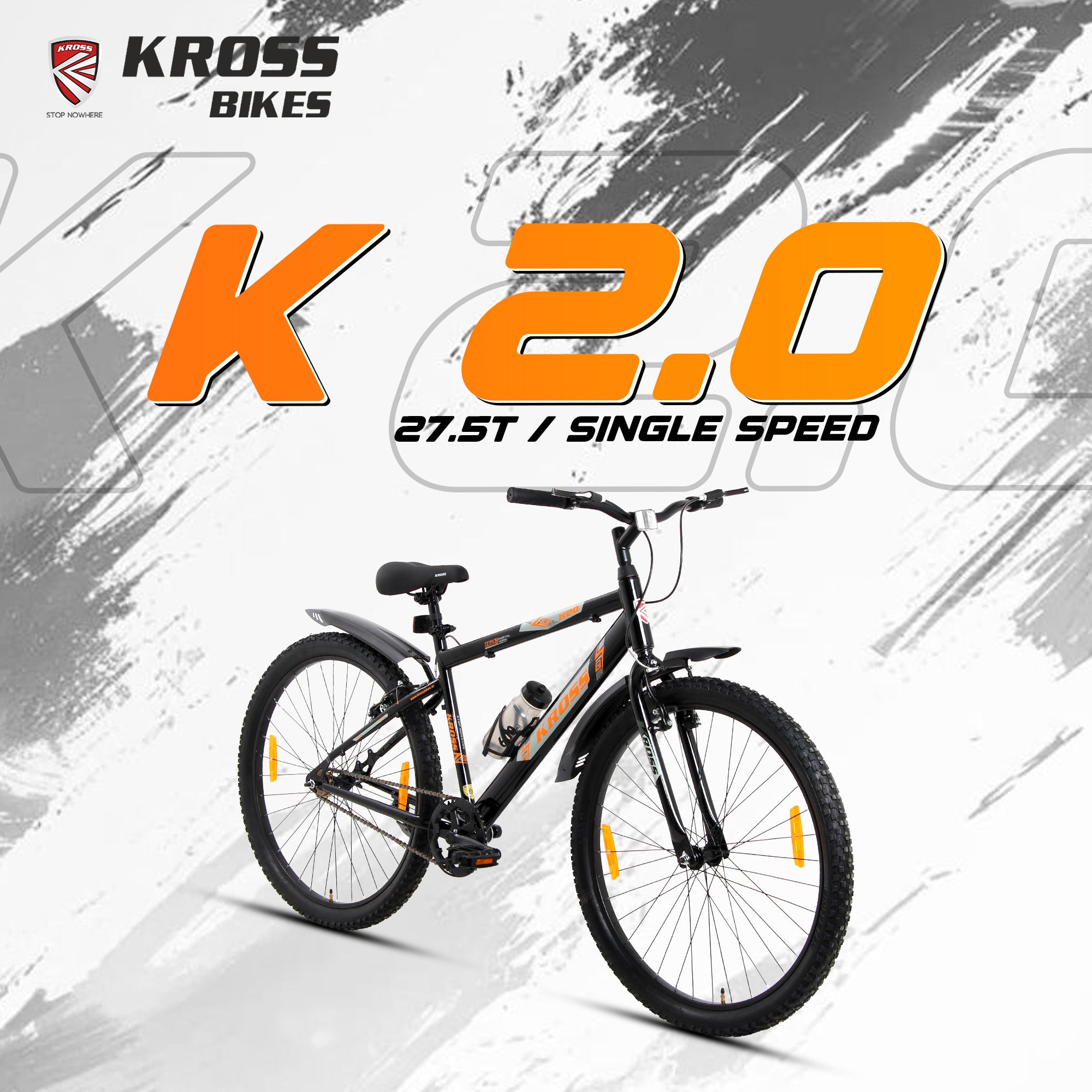 kross mountainbike Kross K 2.0 27.5T MTB Cycle | Steel Frame | Single Speed | Black