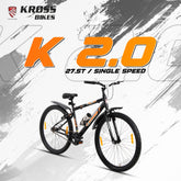 Kross K 2.0 27.5T MTB Cycle | Steel Frame | Single Speed | Black | Dual Disc