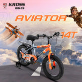 Kross Aviator 14T Kids Bicycle – Grey/Orange with Training Wheels