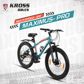 Kross Maximus Pro 24T 21-Speed MTB – Double Disc | Metallic Blue | Suspension Fork