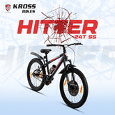 Kross Hitter 24T Mountain Bike with Dual Disc Brakes, Suspension Fork & Double Wall Alloy Rims (Matte Black)