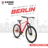 KROSS Berlin 27.5 Inch Mountain Bike | Suspension Fork | Dual Disc | Single Speed | Red