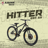 Kross Hitter 29T Mountain Bike – Single Speed, Dual Disc Brakes, Front Suspension, Alloy Rims, 29” Wheels (Black)
