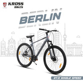 Kross Berlin 27.5T MTB – Single Speed, Dual Disc Brakes, Alloy Rims, Suspension Fork (Grey)