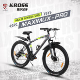 KROSS Maximus Pro 26T 21-Speed MTB with Dual Disc Brakes & Suspension – Grey