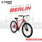 Kross Berlin 27.5T MTB – 2.40" Tyres, Single Speed, Dual Disc Brakes, Alloy Rims, Smart Red