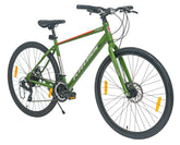 Texas 28T 700C Green Multispeed Steel Bicycle with Dual Disc Brakes & Double Wall Alloy Rims, Ideal for 12+ Years