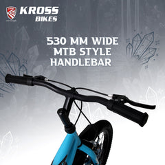 Kross Oddy 20T Kids Bicycle, V-Brakes, Steel Frame, Blue/Grey