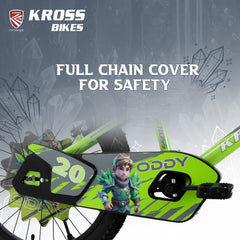 Kross Oddy 20T Kids Bicycle, V-Brakes, Steel Frame, Green/Grey