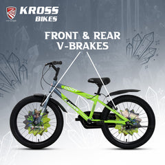 Kross Oddy 20T Kids Bicycle, V-Brakes, Steel Frame, Green/Grey