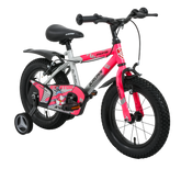 Kross Aviator 14T Kids Bicycle Grey & Pink | 14 Inch Wheel | Training Wheels | Dual Caliper Brakes | Non-Geared | Age 3-5 Years