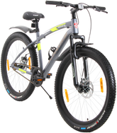 MAXIMUS PRO 26T Single Speed Mountain Bike with Suspension Fork, Dual Disc Brakes, Steel Frame, 2.4” Tyres & Alloy Double-Wall Rims (Grey)