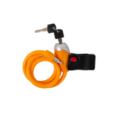Spiral Cable Lock, With Keys, Anti-Theft Protection, Orange, Pack Of 1