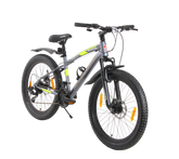 KROSS Maximus Pro 24T 21-Speed MTB with Suspension Fork, Dual Disc Brakes, Alloy Stem, Wide Tyres & Double-Wall Rims (Grey)