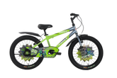 Kross Oddy 20T Kids Bicycle with Training Wheels, V-Brakes, Steel Frame, Green/Grey