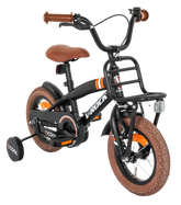 VROCK 2 Cool 12T Kids Bicycle | 12-inch Steel Frame | Rubber Tyres | Front V-Brake & Rear Coaster Brake | Adjustable Seat | Training Wheels | Age 4–7 Years (Black)