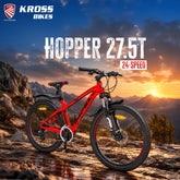 Kross Hopper 27.5T 24-Speed MTB – Matte Grey & Black, Alloy Frame, Shimano Gears, Disc Brakes