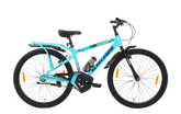 Kross XCool 26T Single Speed MTB Bicycle with Internal Cable Routing, V-Brakes, Water Bottle & Mudguards (Aqua Blue)