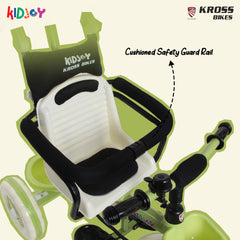 Kidjoy SS-100 Kids Tricycle for 1.5–4 Years with Parental Handle, Canopy & Safety Guard – Steel Frame (Green)