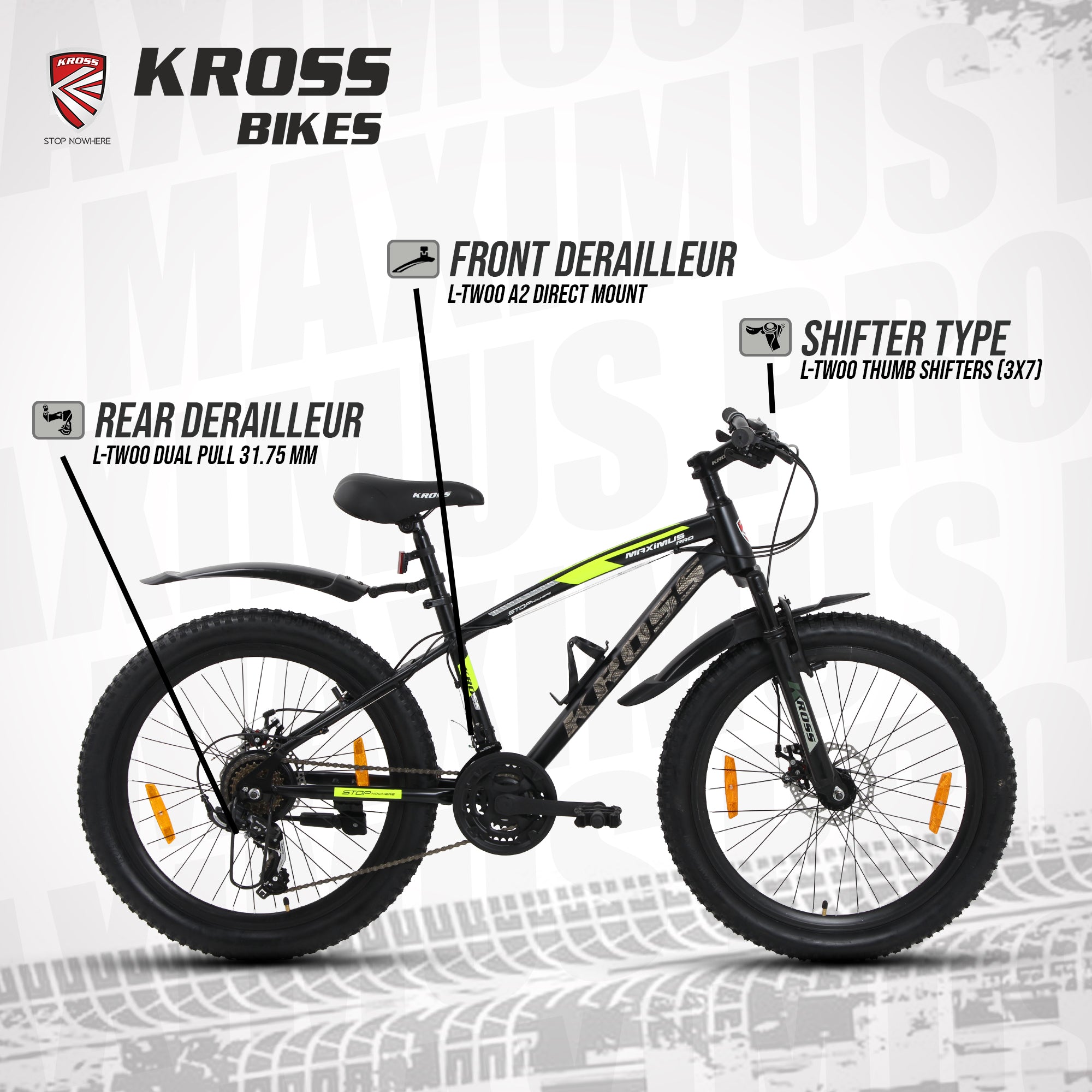 Kross Maximus Pro 24T 21-Speed MTB Bike with Dual Disc Brakes & Suspension – Glossy Black