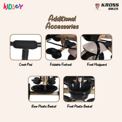 Kidjoy SS-100 Kids Tricycle for 1.5–4 Years with Parental Handle, Canopy & Safety Guard – Steel Frame (Brown)