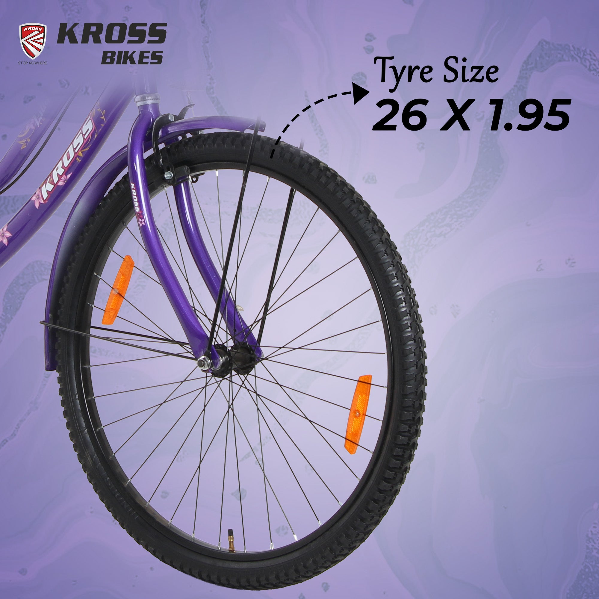 Kross Lilly 26T Purple Single Speed City Bicycle with Basket | Steel Frame