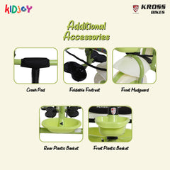 Kidjoy SS-100 Kids Tricycle for 1.5–4 Years with Parental Handle, Canopy & Safety Guard – Steel Frame (Green)