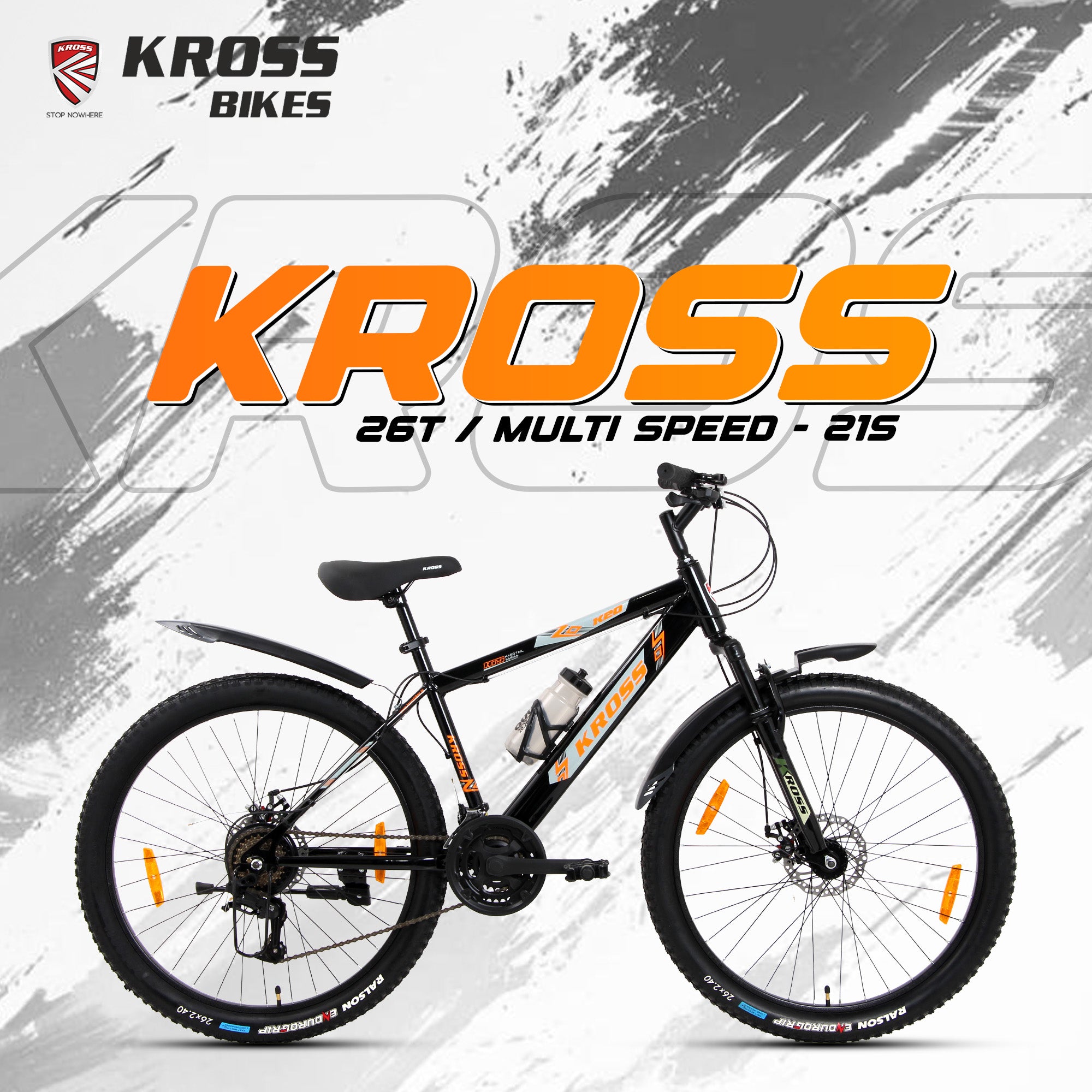 Kross 26T 21-Speed MTB Bicycle with Dual Disc Brakes & Suspension – Black