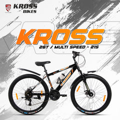 Kross 26T 21-Speed MTB Bicycle with Dual Disc Brakes & Suspension – Black