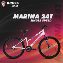 KROSS Marina 24T Single Speed City Hybrid Cycle with Alloy Rims & V-Brakes