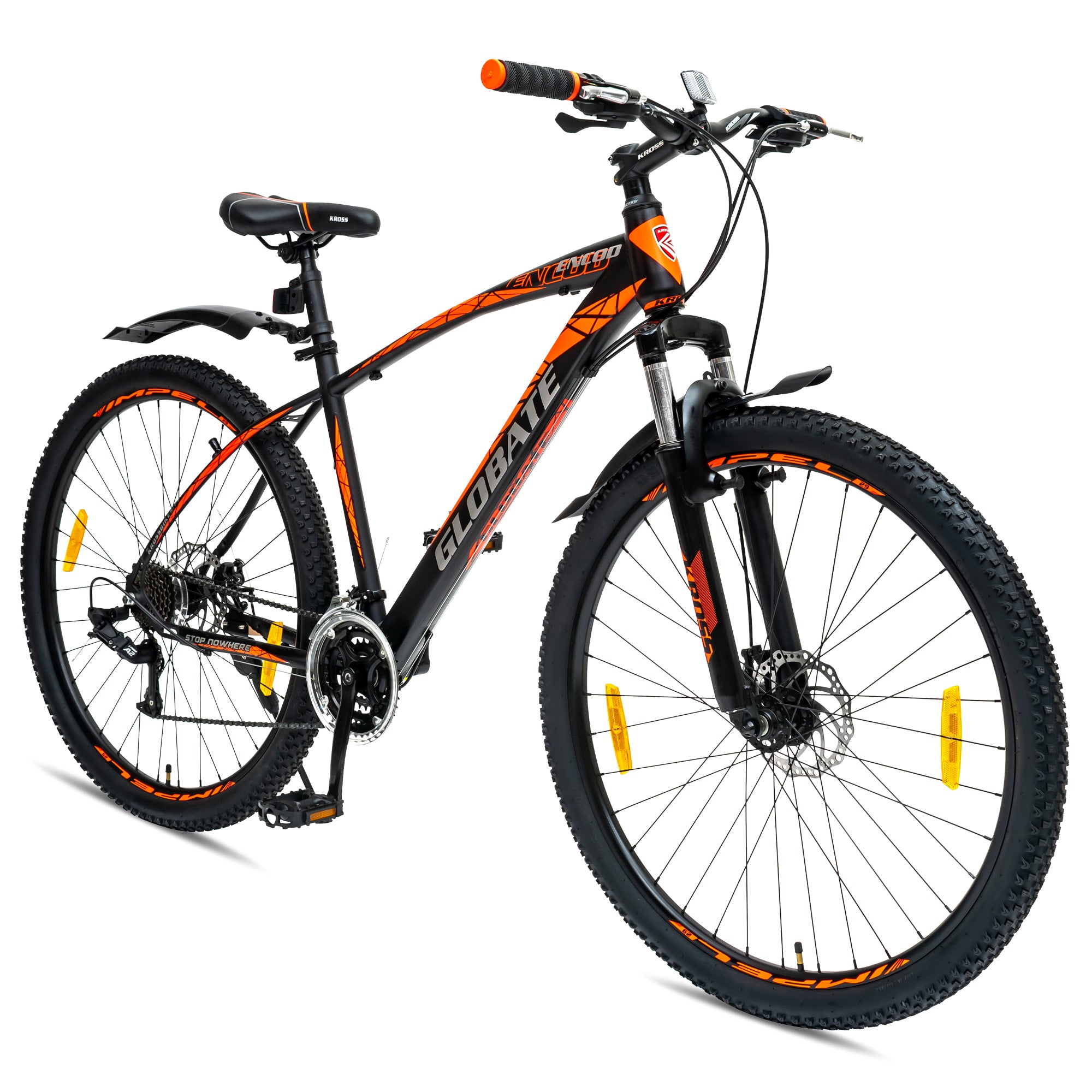 Kross Encod 27.5T 21-Speed Steel MTB with Shimano Tourney Gears, Suspension Fork & Dual Disc Brakes