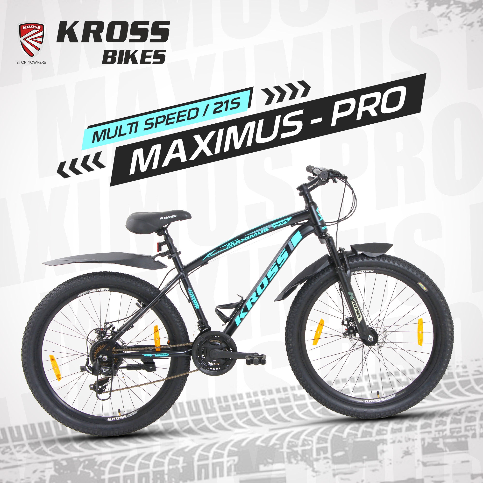 KROSS Maximus Pro 26T – 21-Speed Performance MTB with Suspension Fork, Dual Disc Brakes, Double-Wall Alloy Rims & Ergonomic Steel Frame (Black/Blue)