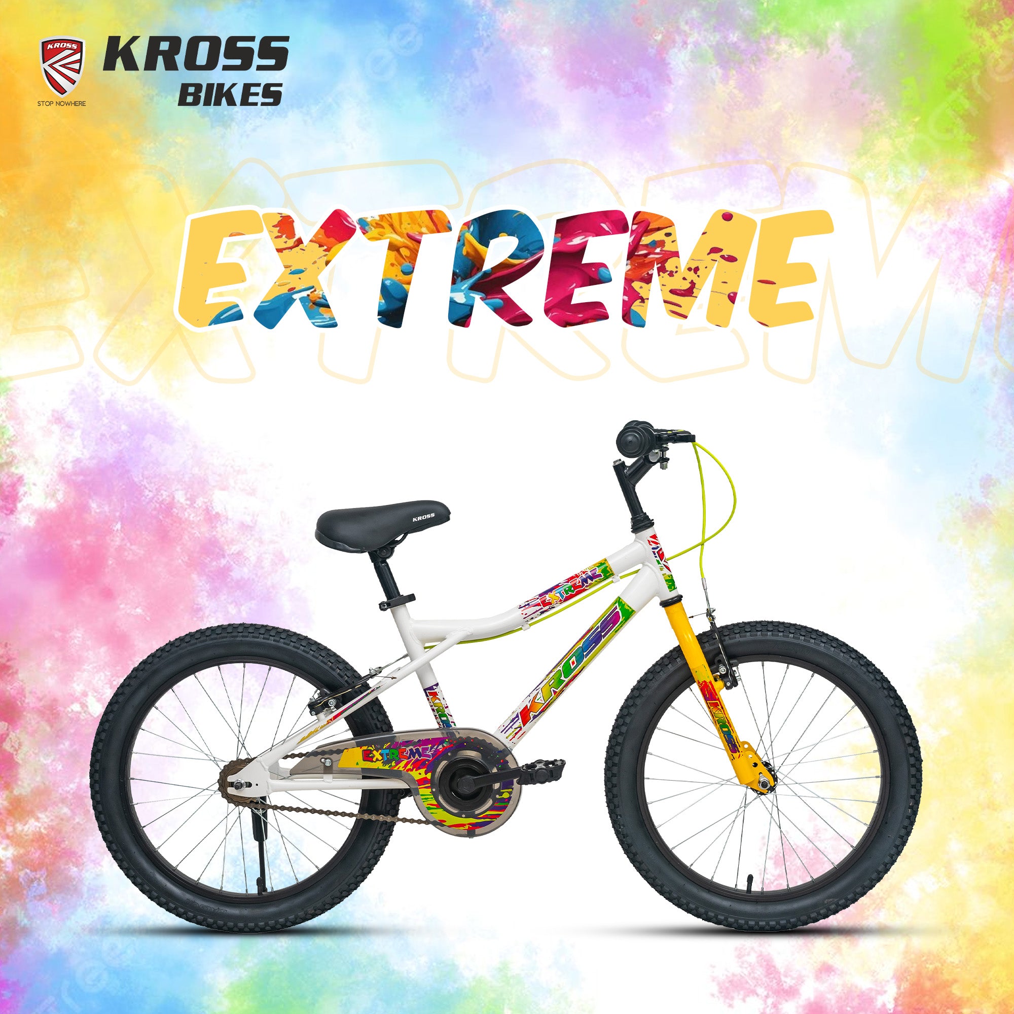 Kross Extreme 20T Single Speed Kids Bicycle with Steel Frame, V-Brakes & Alloy Rims