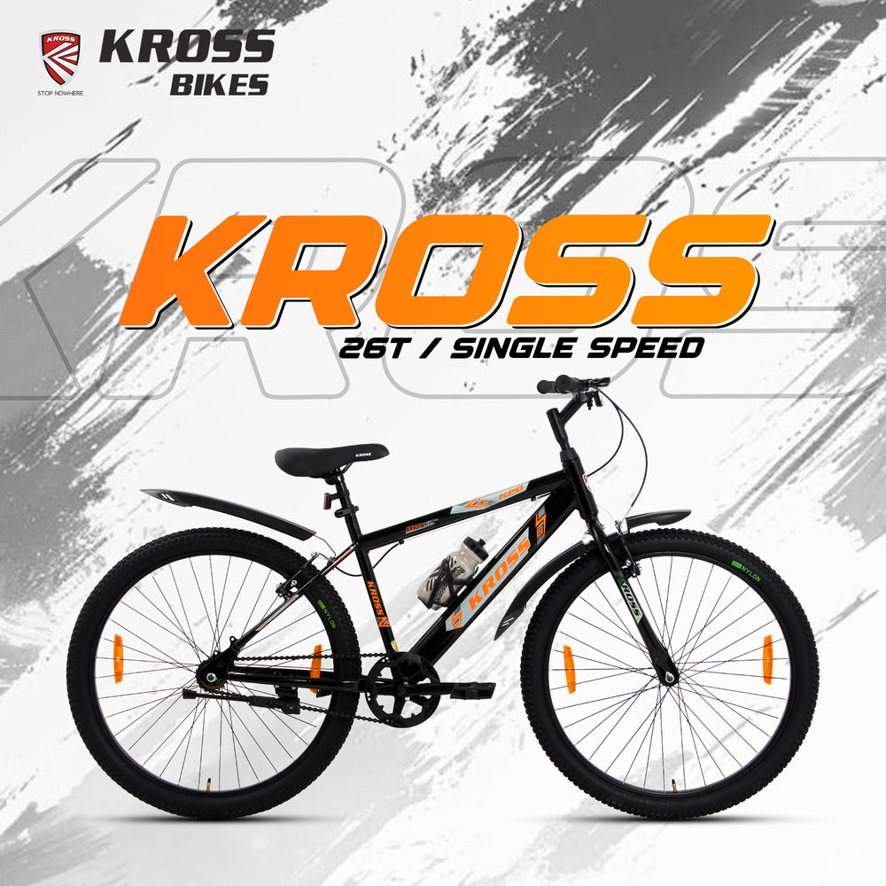 Kross K 2.0 26T MTB Bike – Black, Single Speed, Steel Frame