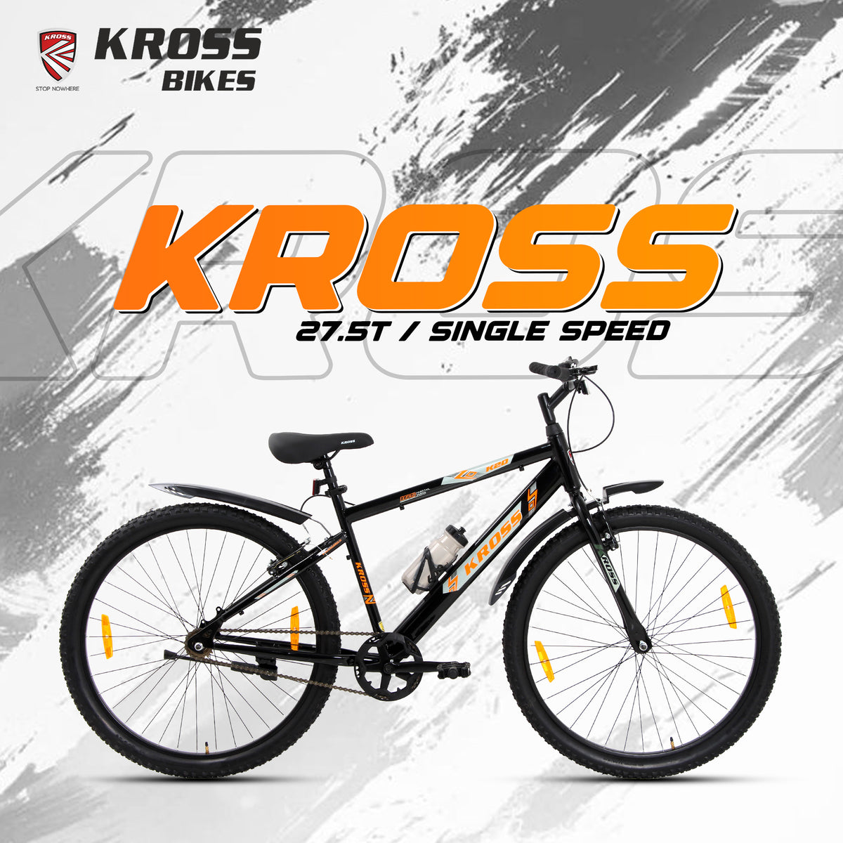 Kross 27.5T MTB Cycle | Steel Frame | Single Speed | Black |
