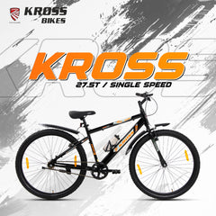 Kross 27.5T MTB Cycle | Steel Frame | Single Speed | Black |