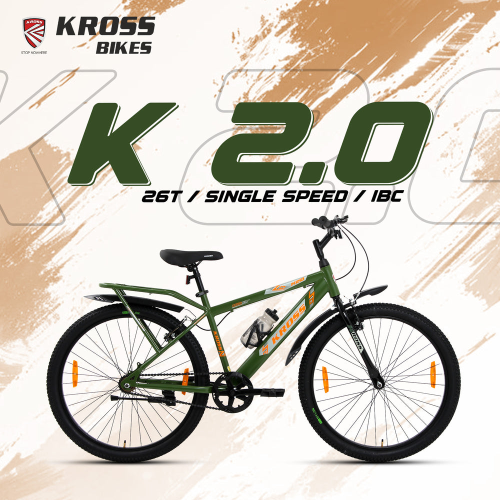 Kross K 2.0 26T MTB Cycle | Steel Frame | Single Speed | Inbuilt Carri ...