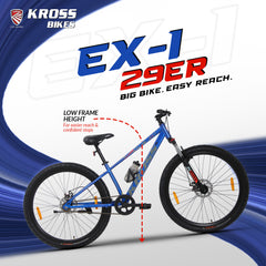 Kross EX-1 29T MTB Bicycle, 29 Inch Tyres, Front Suspension with Lockout, Dual 160mm Disc Brakes, Steel Frame, Single Speed