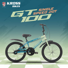 Kross GT-100 20T Kids Bicycle | Green-Light Green | Single Speed | V-Brake