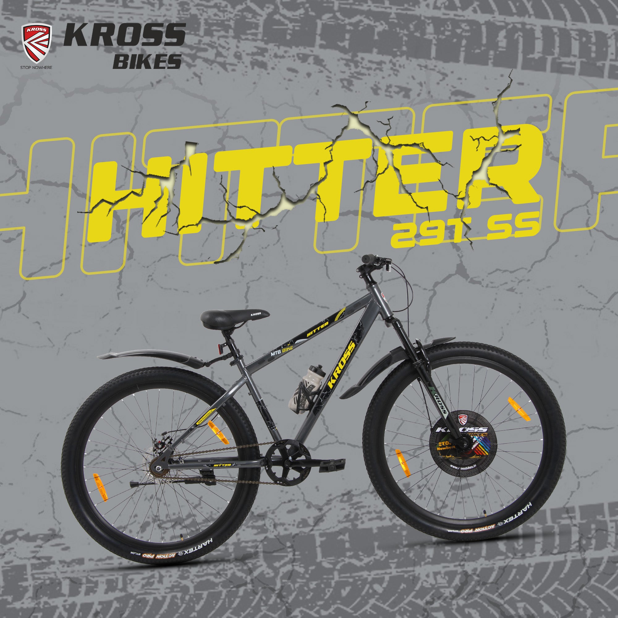 Kross Hitter 29T Mountain Bike – Single Speed, Dual Disc Brakes, Front Suspension, Alloy Rims, 29” Wheels (Grey)